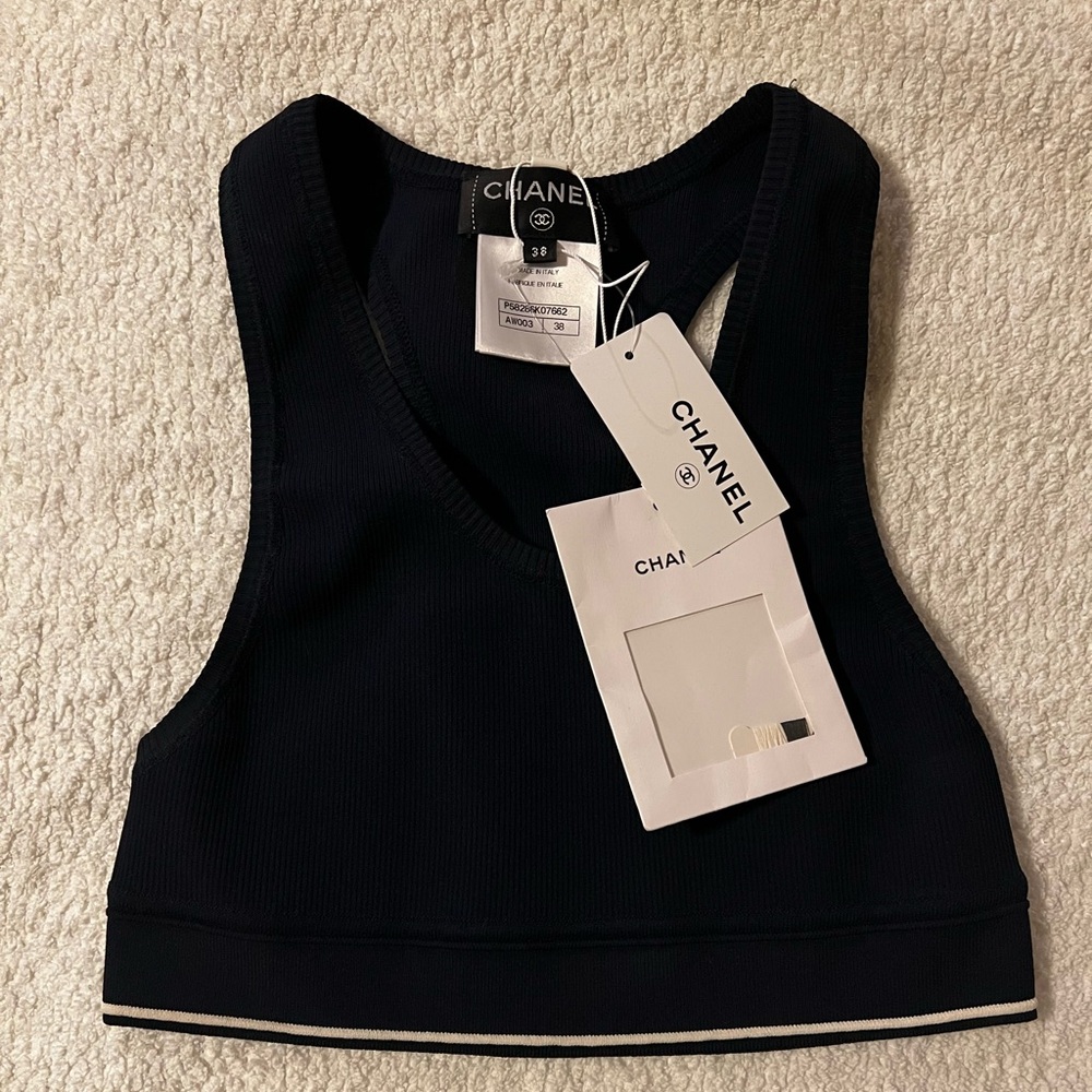 CHANEL‎ Navy Blue Crop Top - Picture 10 of 10